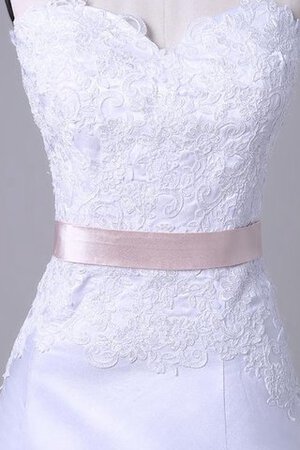 Robe de mariée en satin arrivée au mollet appliques de traîne mi-longue a-ligne - Photo 3