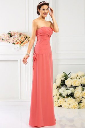 Robe demoiselle d'honneur avec fleurs fermeutre eclair en chiffon de bustier gaine - Photo 29