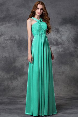 Robe demoiselle d'honneur longue avec zip ruché avec sans manches avec chiffon - Photo 15