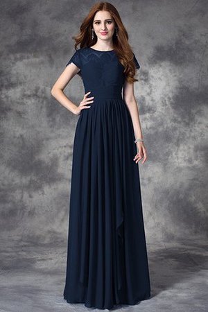 Ärmelloses Chiffon Normale Taille Anständiges Brautjungfernkleid mit Bordüre - Bild 9