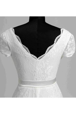 Reißverschluss Spitze stilvolles legeres Brautkleid mit Gürtel mit gekappten Ärmeln - Bild 9