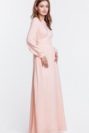 Robe mère de mariée plissé de col haut avec zip a-ligne en chiffon - Photo 1