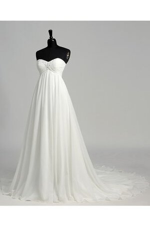 Robe de mariée luxueux simple plissé avec perle manche nulle - Photo 8