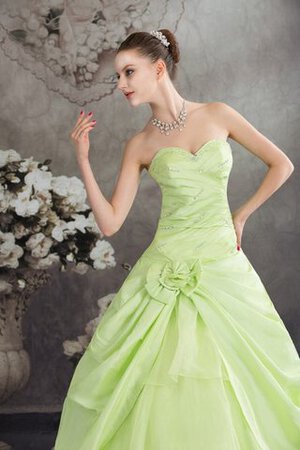 Robe de quinceanera pailleté ornée de mode de bal col en forme de cœur avec fleurs - Photo 4