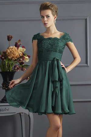 Abito da Damigella in Chiffon Mini A-Line Cerniera con Manica Corte - Foto 8