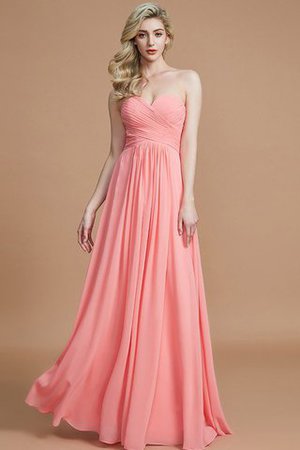 Robe demoiselle d'honneur naturel a-ligne jusqu'au sol de princesse en chiffon - Photo 1