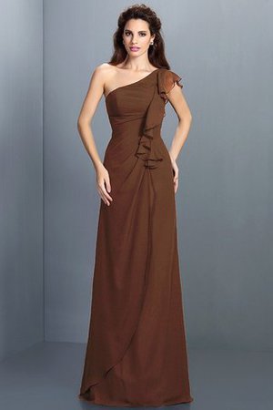 Robe demoiselle d'honneur longue en chiffon gaine avec zip avec sans manches - Photo 4