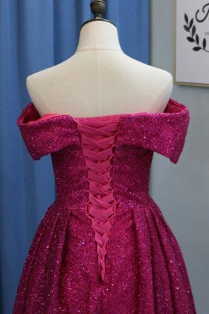 Schulterfrei Aufregend Sweep Train Ballkleid mit Natürlicher Taille mit Rüschen - Bild 3