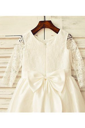 Robe de cortège enfant avec fleurs au niveau de cou de princesse a-ligne avec zip - Photo 4