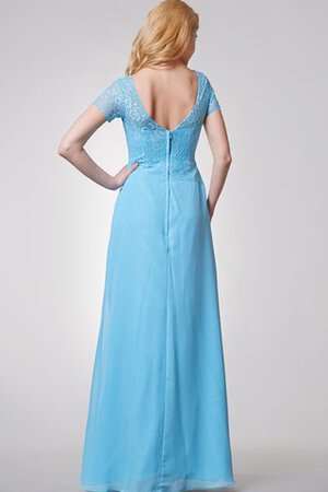 Robe mère de mariée plissé naturel avec chiffon avec manche courte a-ligne - Photo 3