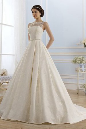 Abito da Sposa Elegante Coda A Strascico Corto retro Lungo Allacciato Senza Maniche - Foto 1