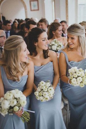 Vestido de Dama de Honor en Gasa de Natural de Escote Corazón de Hasta el suelo - Foto 1