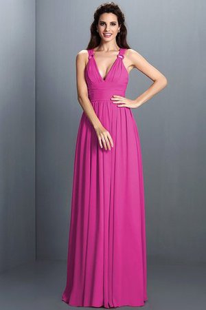 Robe demoiselle d'honneur plissage sexy de princesse avec zip en chiffon - Photo 10