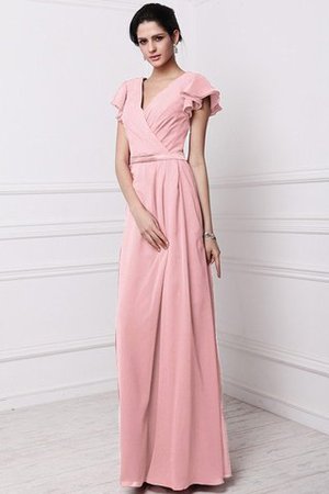 Robe demoiselle d'honneur plissé longue en chiffon avec fronce en forme - Photo 21