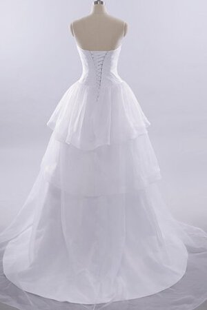 Robe de mariée plissage avec gradins manche nulle en tulle a-ligne - Photo 3