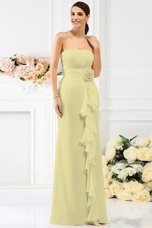 Enges Chiffon Empire Taille Anständiges Brautjungfernkleid mit Blume - Bild 8
