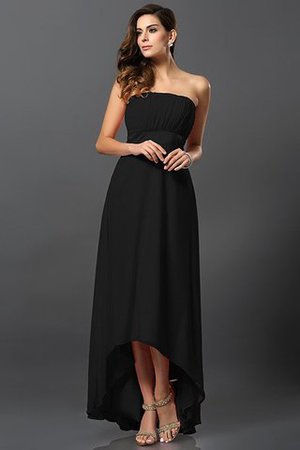 Robe demoiselle d'honneur courte de bustier a-ligne avec chiffon asymétrique - Photo 2