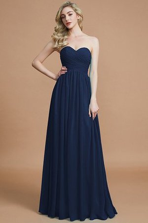 Robe demoiselle d'honneur naturel d'empire avec chiffon ruché jusqu'au sol - Photo 15