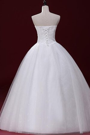 Robe de mariée naturel en organza avec perle manche nulle ligne a - Photo 2