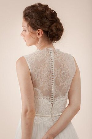 Abito da Sposa A Terra Lungo con Piega a Sala A-Line Shiena Sheer - Foto 5