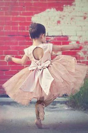 Robe de cortège enfant en tulle magnifique avec fleurs col u profond de mode de bal - Photo 2