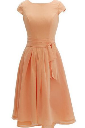 Robe demoiselle d'honneur plissé naturel avec gradins en chiffon a-ligne - Photo 8