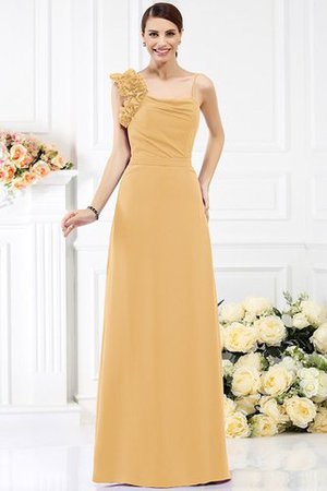 Ärmelloses Reißverschluss Chiffon Empire Taille Bodenlanges Brautjungfernkleid - Bild 5