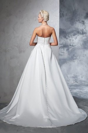 Abito da Sposa in Raso Stravagante Coda A Strascico Cappella Senza Maniche Ball Gown - Foto 2