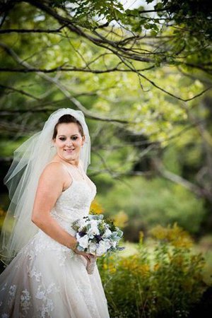 Elegante Vestido de Novia de Corte princesa en Tul de Natural de Sin mangas - Foto 2