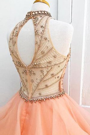 Robe de bal avec perle trou serre longueur au ras du sol en organza avec décoration dentelle - Photo 3