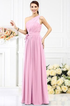 Chiffon Prinzessin Ärmelloses Bodenlanges Brautjungfernkleid mit Gürtel - Bild 22