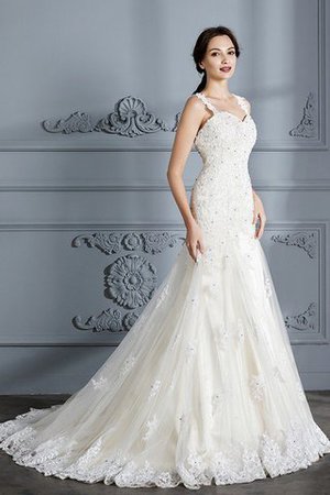 Elegante Vestido de Novia de Natural de Sin mangas de Cola Corte de Escote Corazón - Foto 4