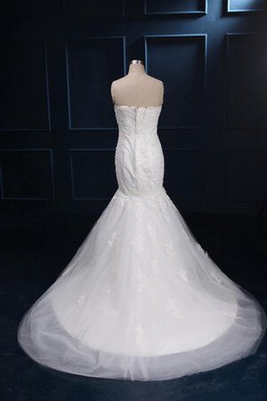 Abito da Sposa Fuori dalla spalla in Pizzo monospalla con Applique Cuore Sotto Ginocchio - Foto 4