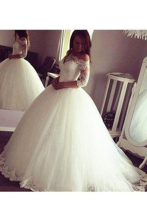 Abito da Sposa radiosa Fuori dalla spalla in Tulle in Pizzo Cerniera favola - Foto 1