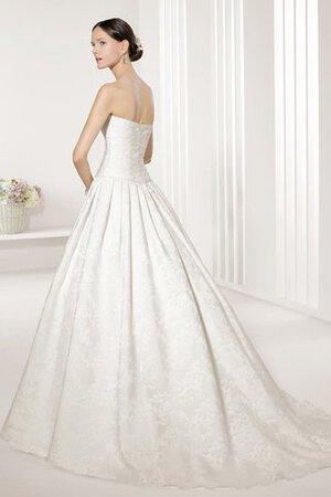 Robe de mariée plissé humble cordon de traîne moyenne manche nulle - Photo 2