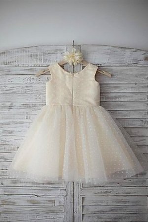 Robe de cortège enfant naturel col u profond jusqu'au sol fermeutre eclair en tulle - Photo 3