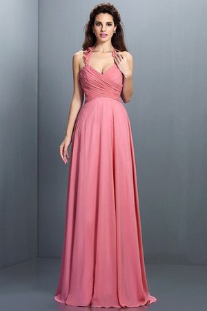 Normale Taille Nackenband Chiffon Sittsames Brautjungfernkleid mit Reißverschluss - Bild 29