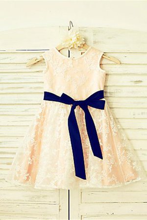 Robe de cortège enfant naturel avec fleurs ligne a fermeutre eclair col u profond - Photo 2