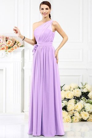 Chiffon Prinzessin Ärmelloses Bodenlanges Brautjungfernkleid mit Gürtel - Bild 21