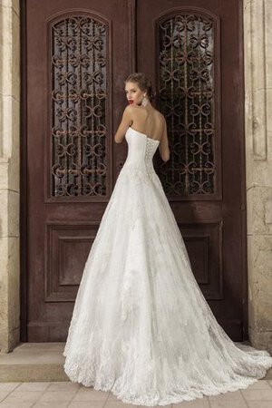 Robe de mariée naturel col en forme de cœur appliques cordon avec sans manches - Photo 3