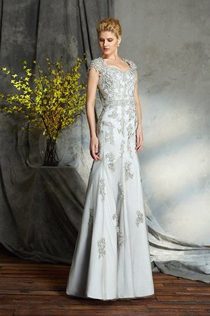 Robe mère de mariée longue de col en cœur de fourreau appliques en satin - Photo 3