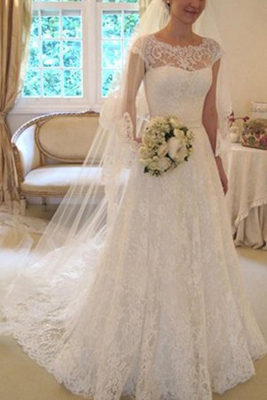 Abito da sposa con fusciacca con piega con applique largo con fiocco affascinante - Foto 1