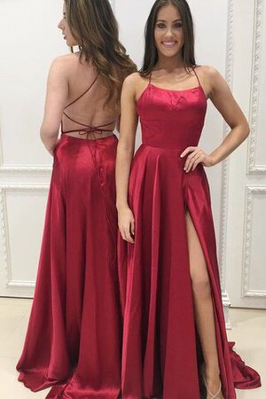 Abito da Ballo sensuale A-Line Conotta con Piega con Spacco Davanti moda - Foto 1