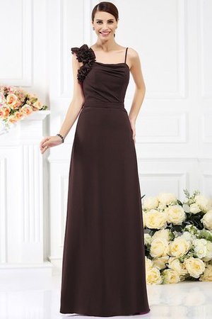 Ärmelloses Reißverschluss Chiffon Empire Taille Bodenlanges Brautjungfernkleid - Bild 7