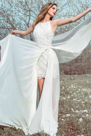 Abito da Sposa Semplice a riva Lupetto Formale E Informale in Chiffon in pizzo - Foto 2