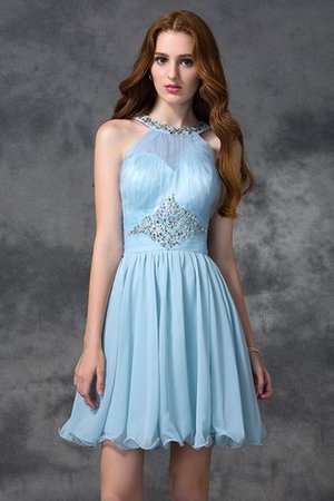 Robe de cocktail naturel de princesse avec sans manches avec perle en chiffon - Photo 3