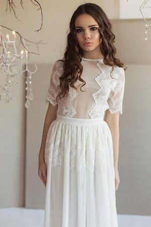 Robe de mariée trou de serrure elevé appliques col en bateau en chiffon - Photo 7