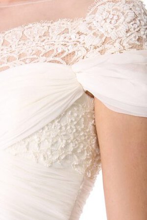 Abito da Sposa con Piega alta vita con Manica Corte Coda A Strascico Cappella Lungo in Chiffon - Foto 4