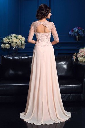 Robe mère de mariée longue en 1/2 manche v encolure en chiffon de traîne courte - Photo 2