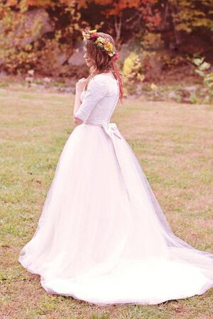 Robe de mariée informel discrete boutonné avec zip en tulle - Photo 5